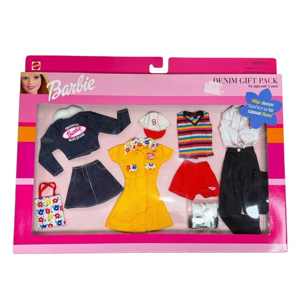 Vintage 1999 Mattel Barbie 6 Fashion Gift Pack Hip Denim Casual Fun 68692-97 NIB